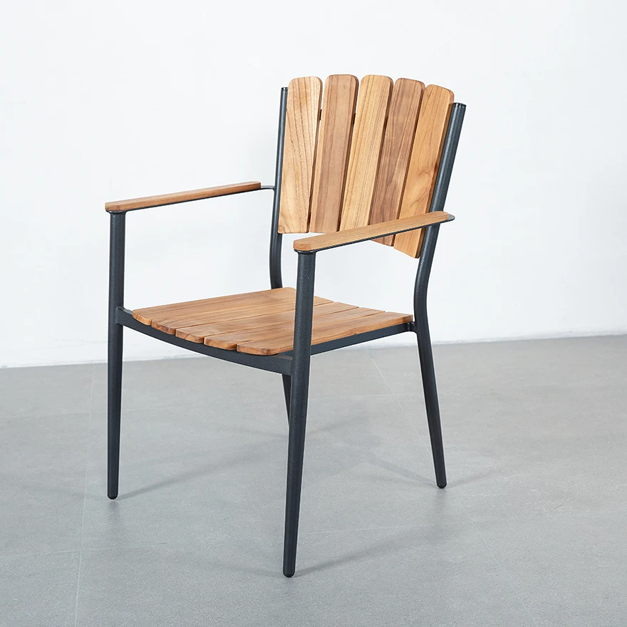 مخصص بالجملة التراص الألومنيوم مقهى كرسي كراسي تناول الطعام في الهواء الطلق حديقة القهوة شرفة كرسي بيسترو