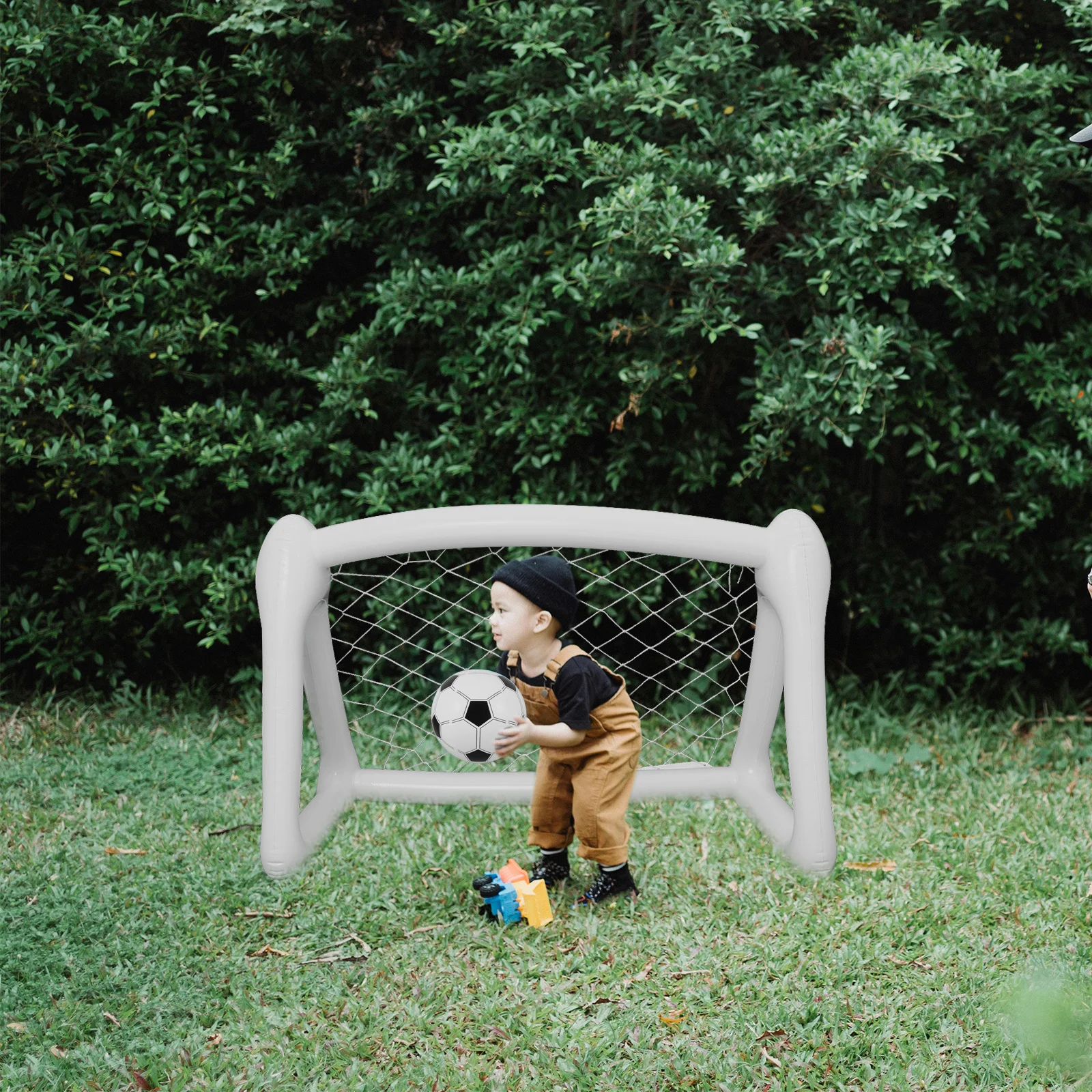 1 مجموعة نفخ كرة القدم الهدف الاطفال المحمولة طوي معدات التدريب في الهواء الطلق ممارسة صافي أهداف كرة القدم للأطفال