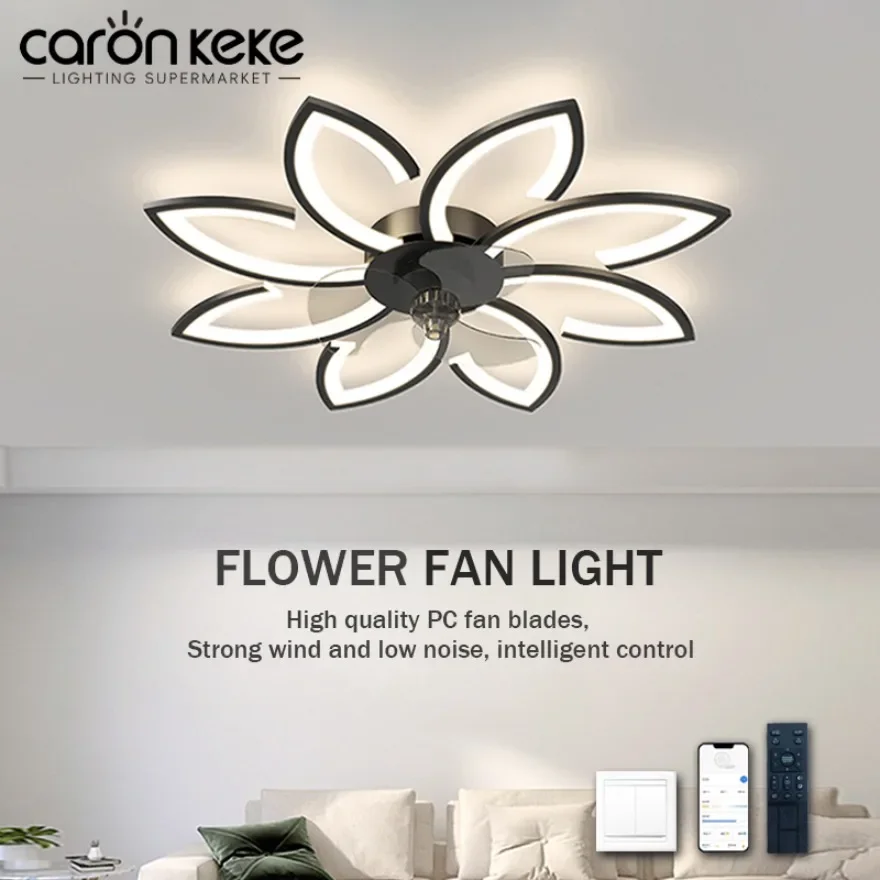 

Modern LED Ceiling Fan Light Intelligent APP Remote Control Dimming Creative Lighting Fixtures Living Room Decoration Lighting