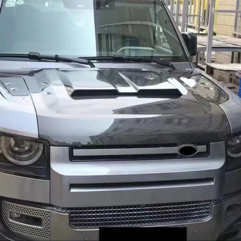 

Dry Carbon Fiber Hood Engine Cover For Land Rover Defender 110 90 High Gloss Car Accessories