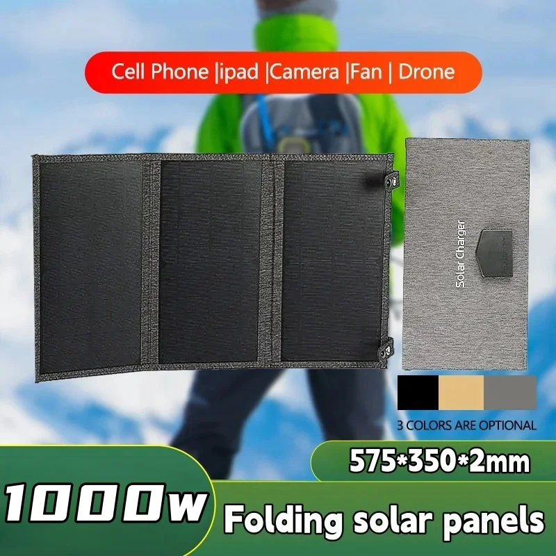 1000W Solar Plate 5V-18V USB Waterproof Solar Panel Portable Solar Battery Charger Outdoor Camping Solar Cells Charging