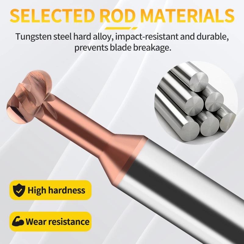 T-Shaped Arc Tungsten Steel Milling Cutter with Hard Alloy 4F Complete Specifications, High Efficiency and Earthquake Resistance