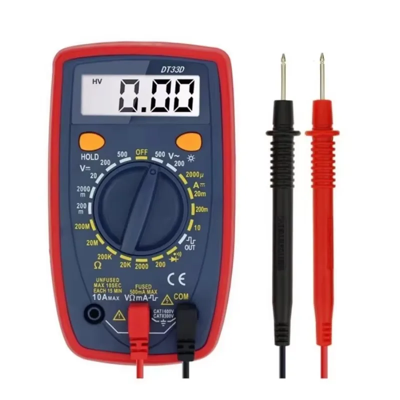 Factory Hot Sale DT33D AC DC Voltage LCD Digital Clamp Multimeter Electronic Tester With Blue Display From Kampa