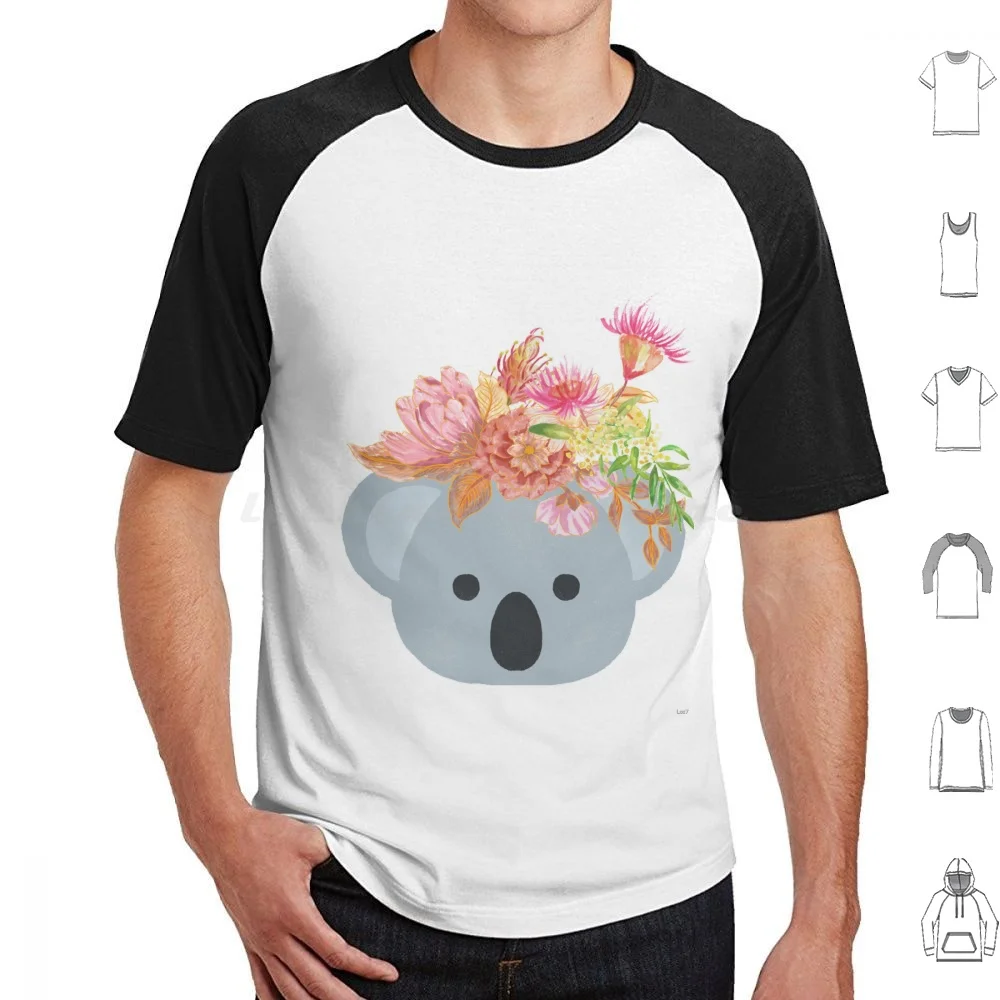 Koala And Flowers T Shirt 6xl Cotton Cool Tee Koala Australian Australian Flowers Aussie Cute Design Animal Native Flowers Kids
