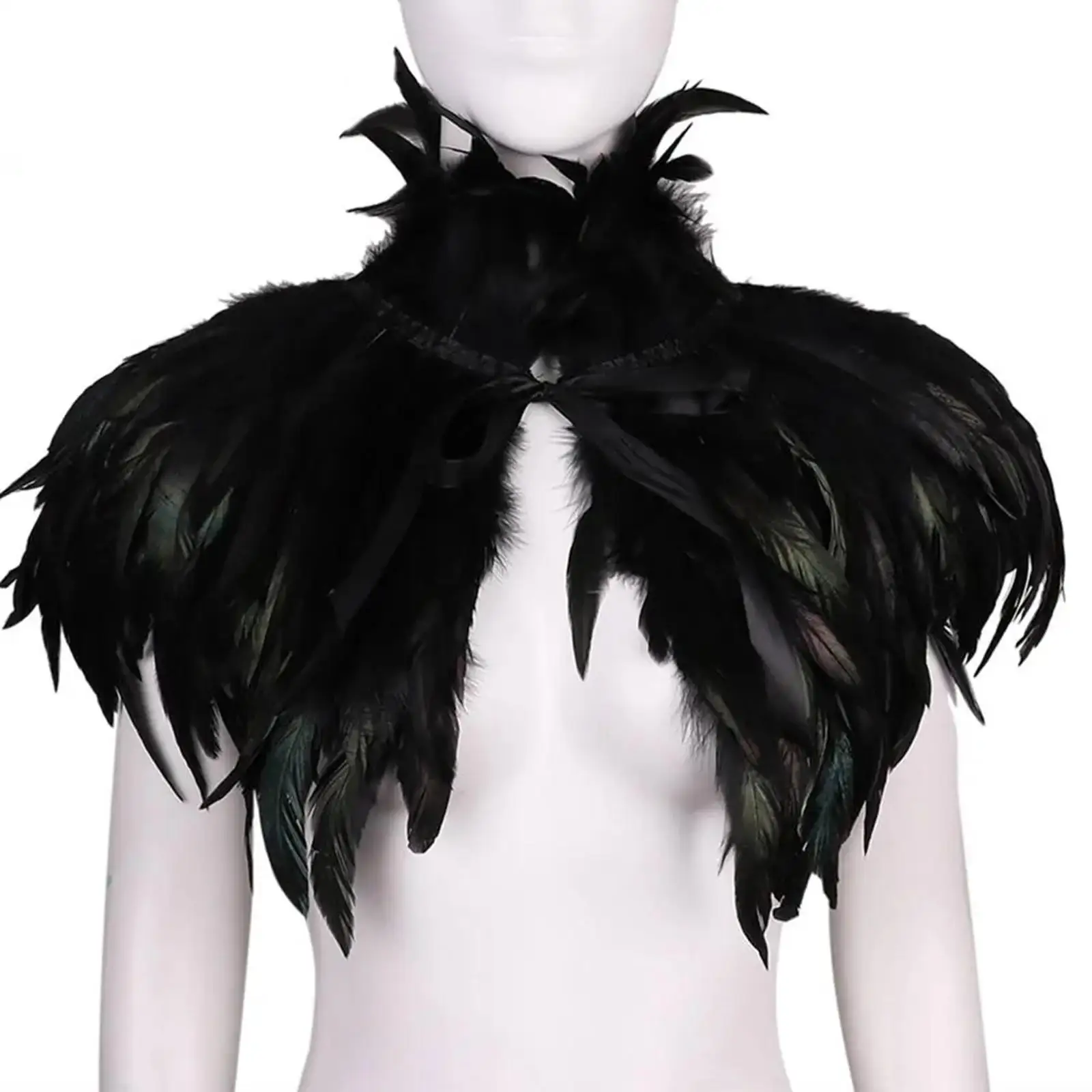 Shoulder Wrap Feather Shrug Shawl Cape Girls Comfortable Poncho Elegant Feather Shawl Feather Cape Shawl for Dress up Cosplay