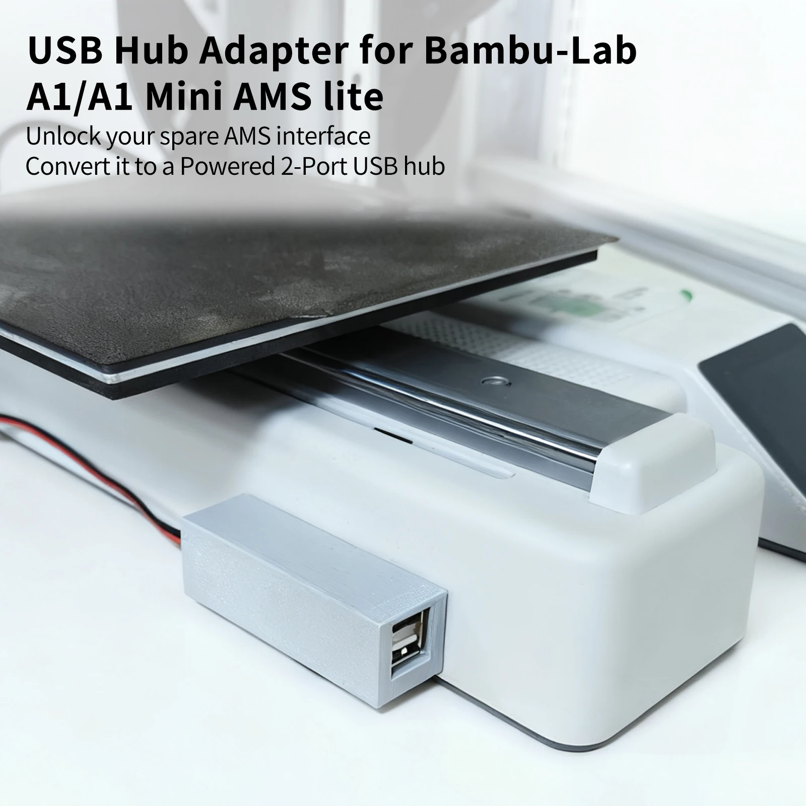 ل Bambu A1/A1 محور USB صغير توسيع AMS لايت اتصال 2-Ports USB Hub عدة ترقية أجزاء طابعة ثلاثية الأبعاد ل Bambu A1 A1 MINI #6