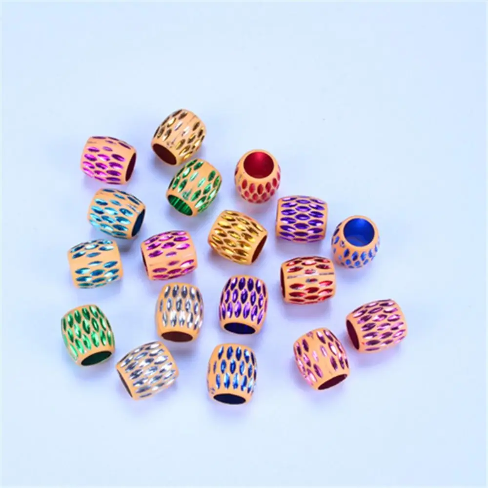 

30pcs/set Plastic Large Hole Barrel Beads Multicolor Vintage Dreadlocks Loose Beads Charms Hip-hop Hair Braid Tubes Daily