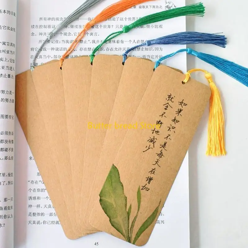 W89C 120 Pcs/Pack DIY White Cardstock Kraft Paper Set with Pendants