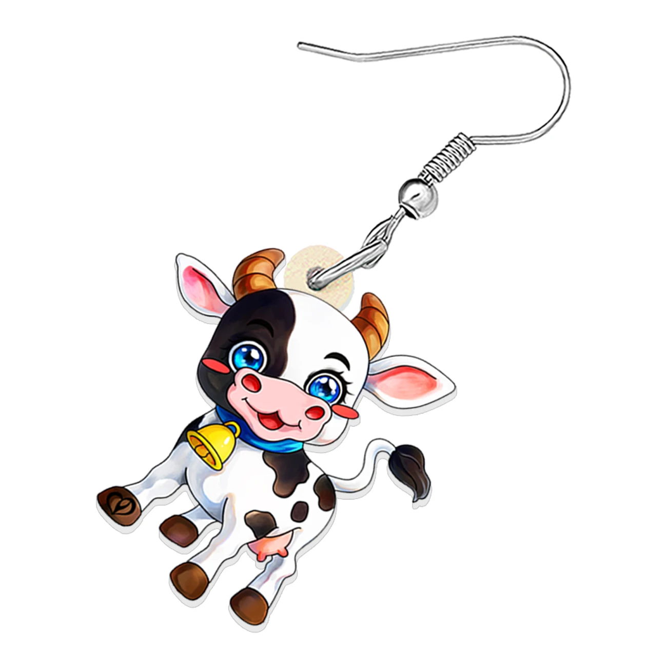 Bonsny acrílico natal engraçado leite vaca brincos balançar gota festa favores para mulheres meninas amigos animais de fazenda jóias presentes