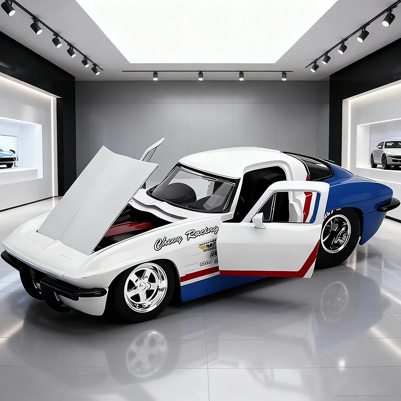 JADA 1:24 CORVETTE STINGRAY 1963 voiture en alliage moulé sous pression et véhicules jouets modèle de voiture Miniature échelle modèle de voiture pour les enfants