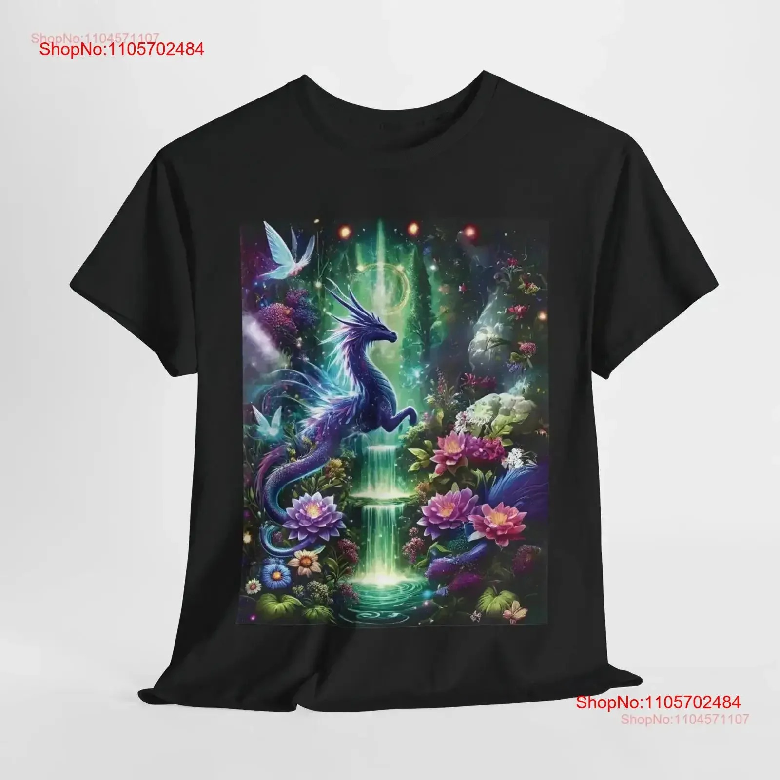Fantasy Dragon Forest Heavy Cotton T Shirt Mystical Enchanted Ethereal Lover vintage Washed fashion Soft graphic