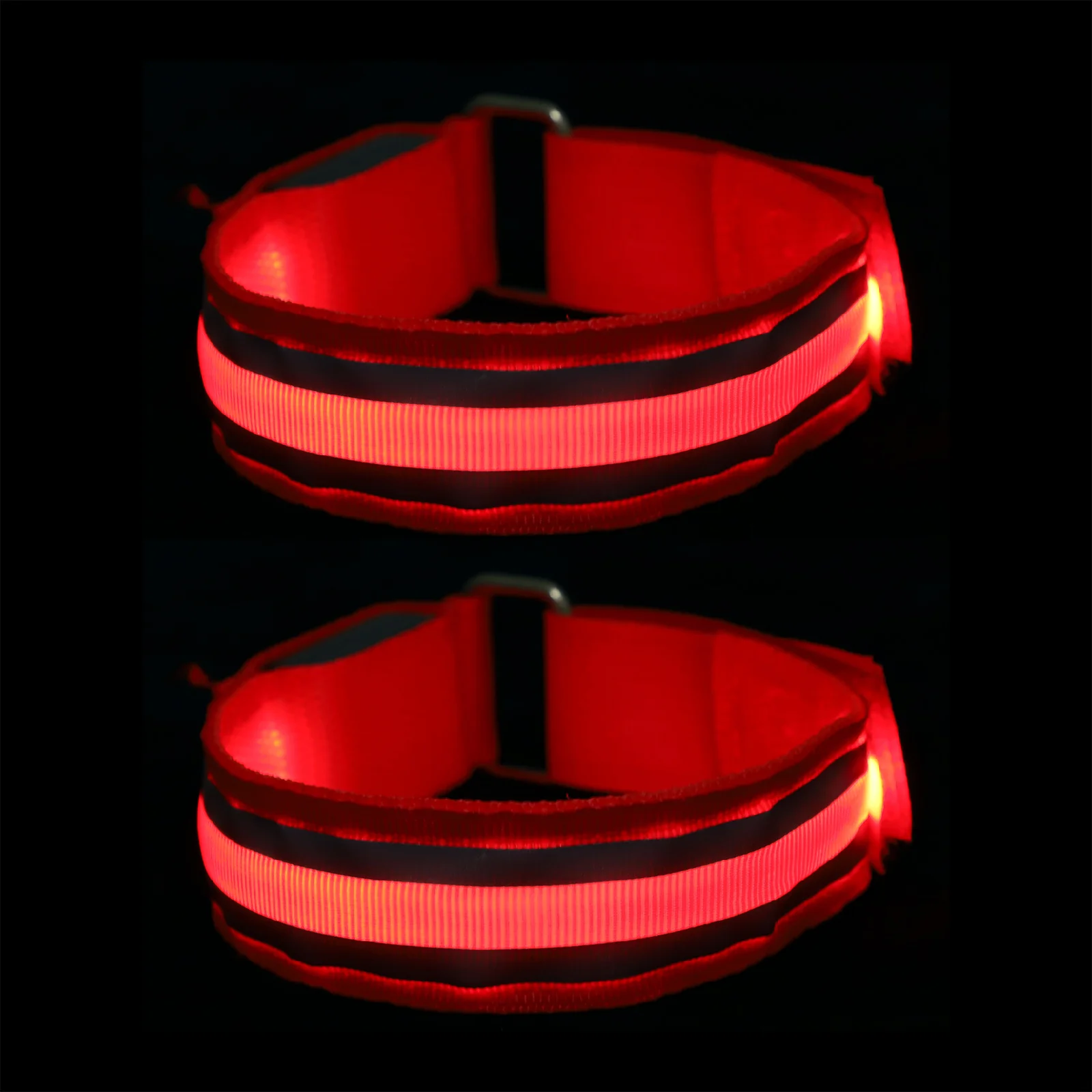 Brazalete Led fluorescente con luz de señal luminosa para correr, ciclismo, deportes al aire libre, equipo de seguridad reflectante, 2 uds.