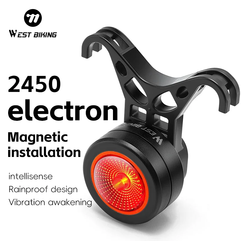 ضوء خلفي للدراجة مستشعر ذكي 5 أوضاع IPX5 مقاوم للماء LED ضوء خلفي لركوب الدراجات الليلية ملحقات ركوب الدراجات الجبلية ضوء الدراجة #6