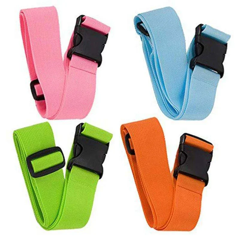 2 Pieces Nylon Luggage Strap Adjustable Travel Suitcase Buckle Strap Baggage Belt Travel Accessorises Suitcase Packing Seat Belt