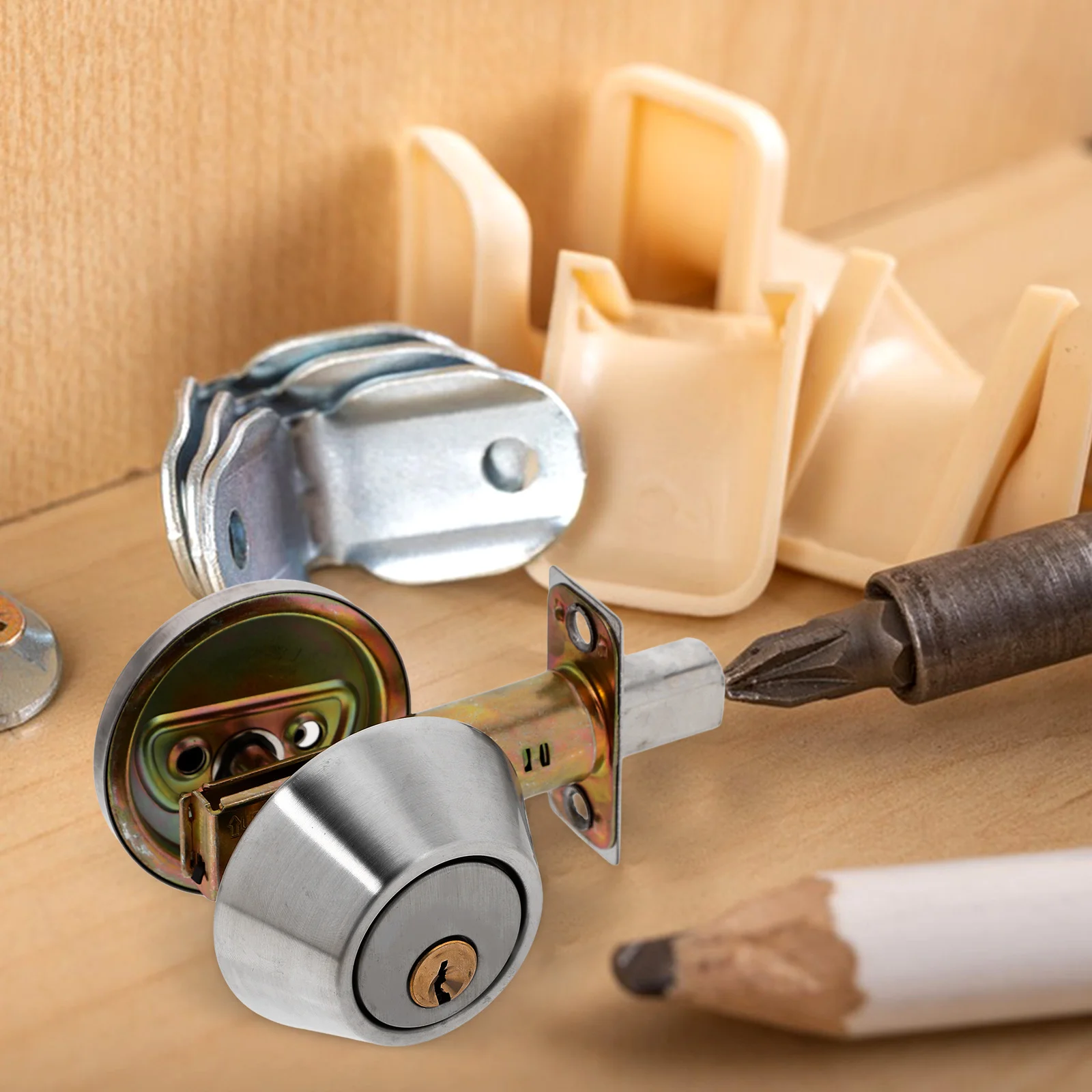

Locking Auxiliary Contemporary Entry Deadbolt Locks Balance Double Cylinder Door Stainless Steel Bronze