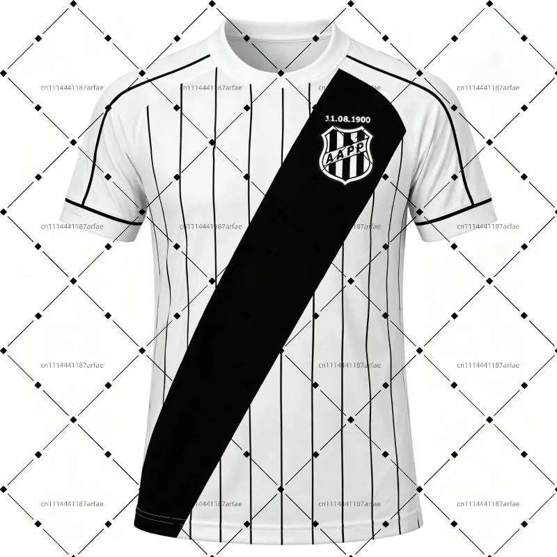 2026-27 Ponte Preta Home and Away T-Shirt with 3D Digital Print, Comfortable and Breathable Sports Casual Top