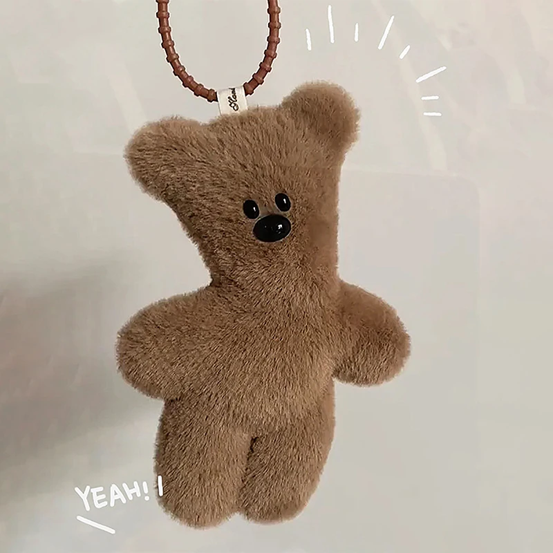 Teddy Bear Squeak portachiavi ciondolo Cartoon Cute Plush Doll Toy Kawaii Soft farcito Bag Charms decorazioni per bambini regalo 1 pz