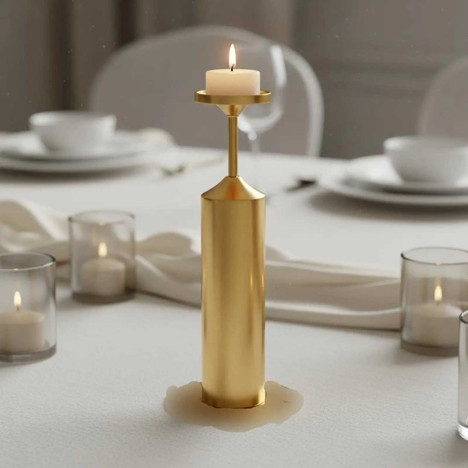 Luxury Gold Decorative Candle Stand Iron Taper Holder Set Assorted Sizes for Living Room Shelf Mantel Wedding Table Centerpiece