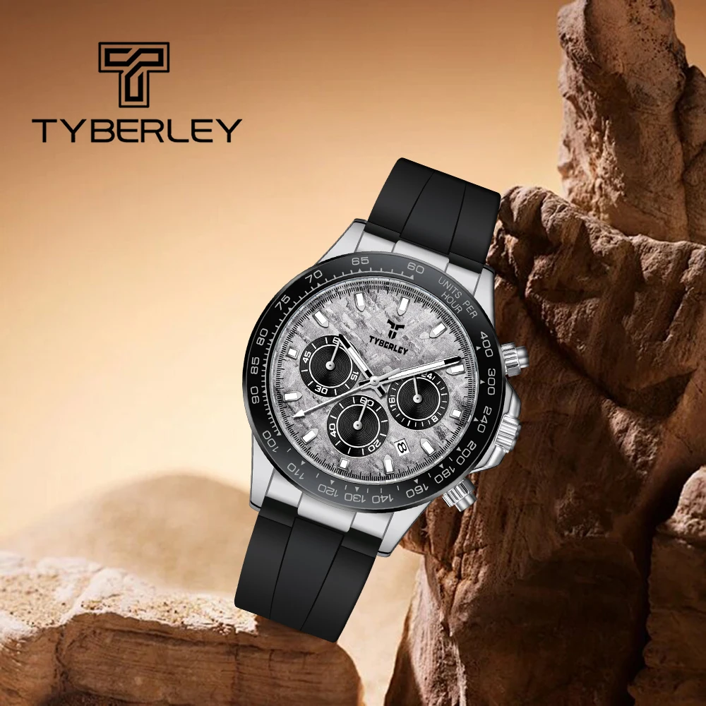 TYBERLEY 2026 New Men's Quartz Watch Business Workplace All-Match Small Three-Pin Watch Luminous Waterproof Function Chronograph