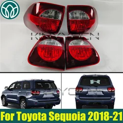 1Set Rear Bumper Taillight  Taillamp For Toyota Sequoia 2018 2019 2020 2021 Tail Light Signal Lamp Warning Brake Light