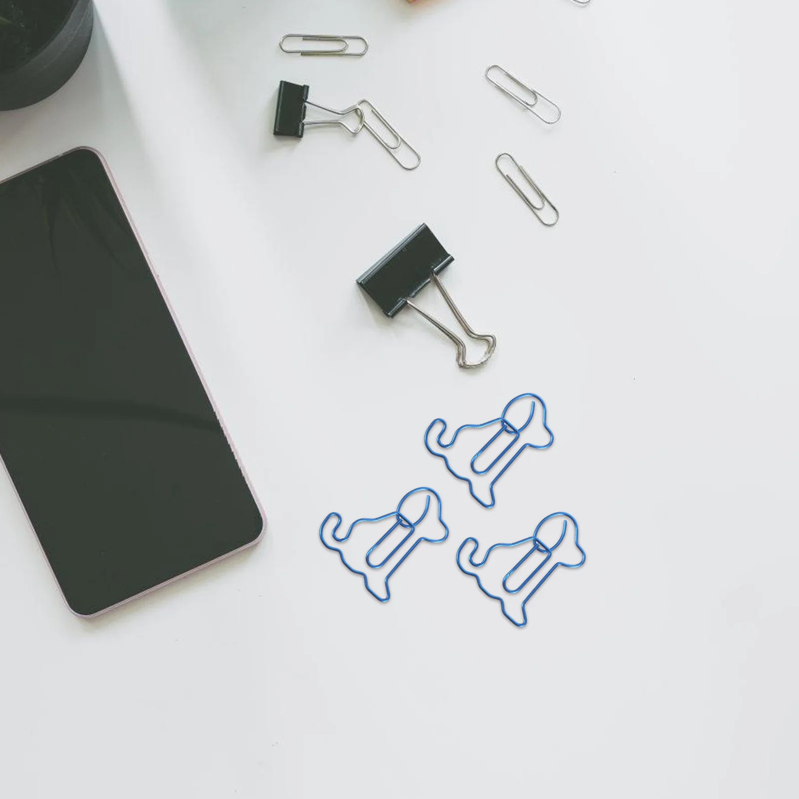 

50Pcs Puppy Shaped Paper Clips Metal Bookmarks Decorative Office School Supplies Dog Paper Clips Document Organizer