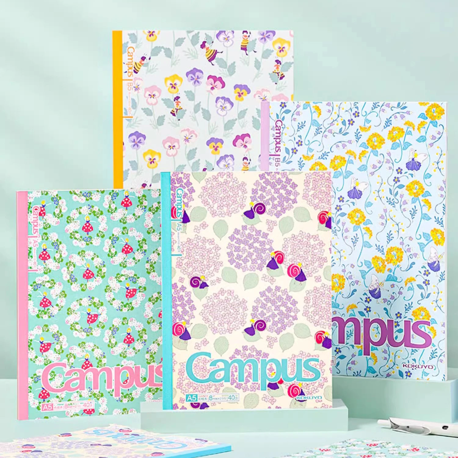 5pcs KOKUYO Campus Notebooks A5 B5 Pre-Dotted 8mm Ruled 40 Sheets paper