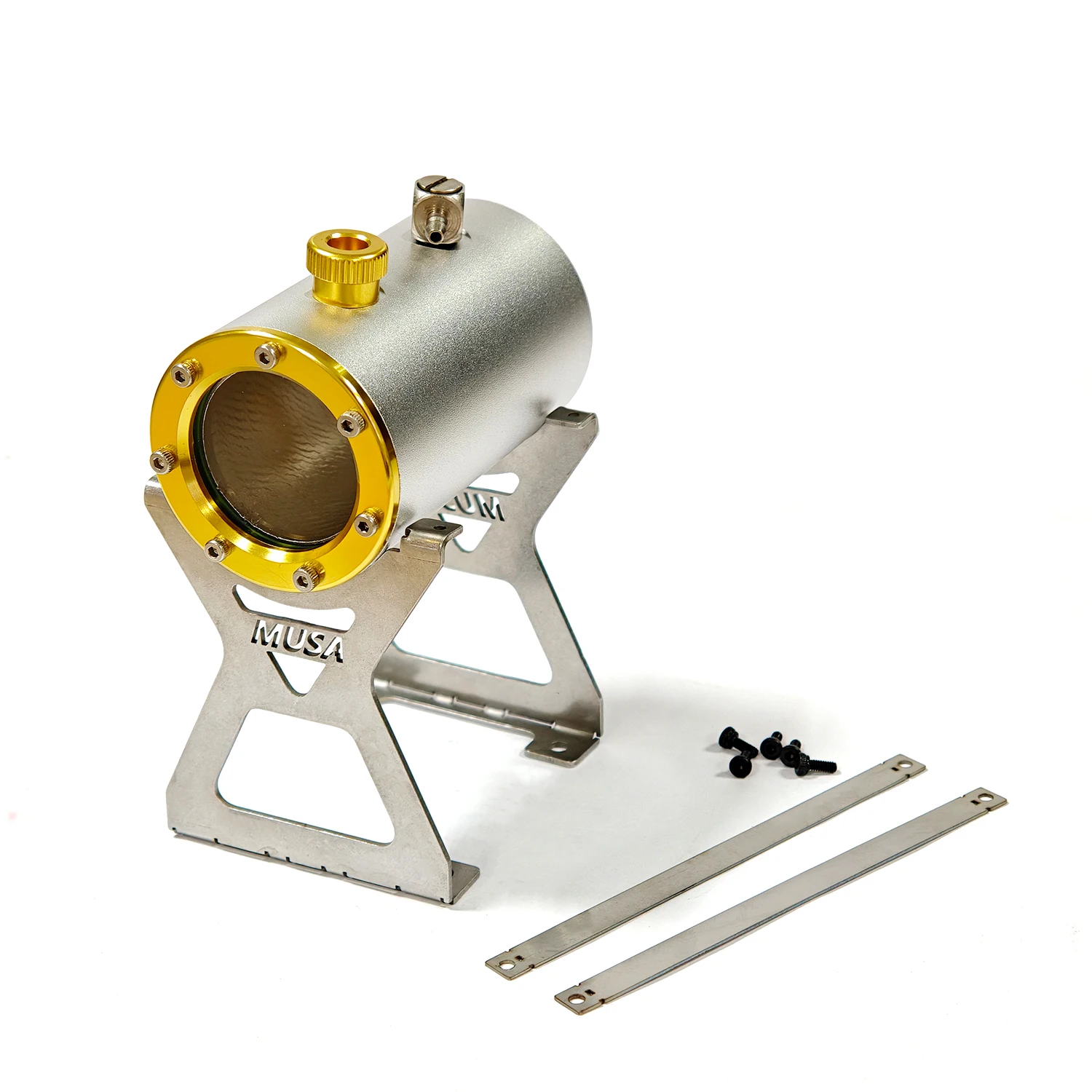 MUSA Visual Fuel Tank F1-2.7cc Air-cooled Single Cylinder Four Stroke Engine Model Accessories Metal Fuel Tank with Bracket