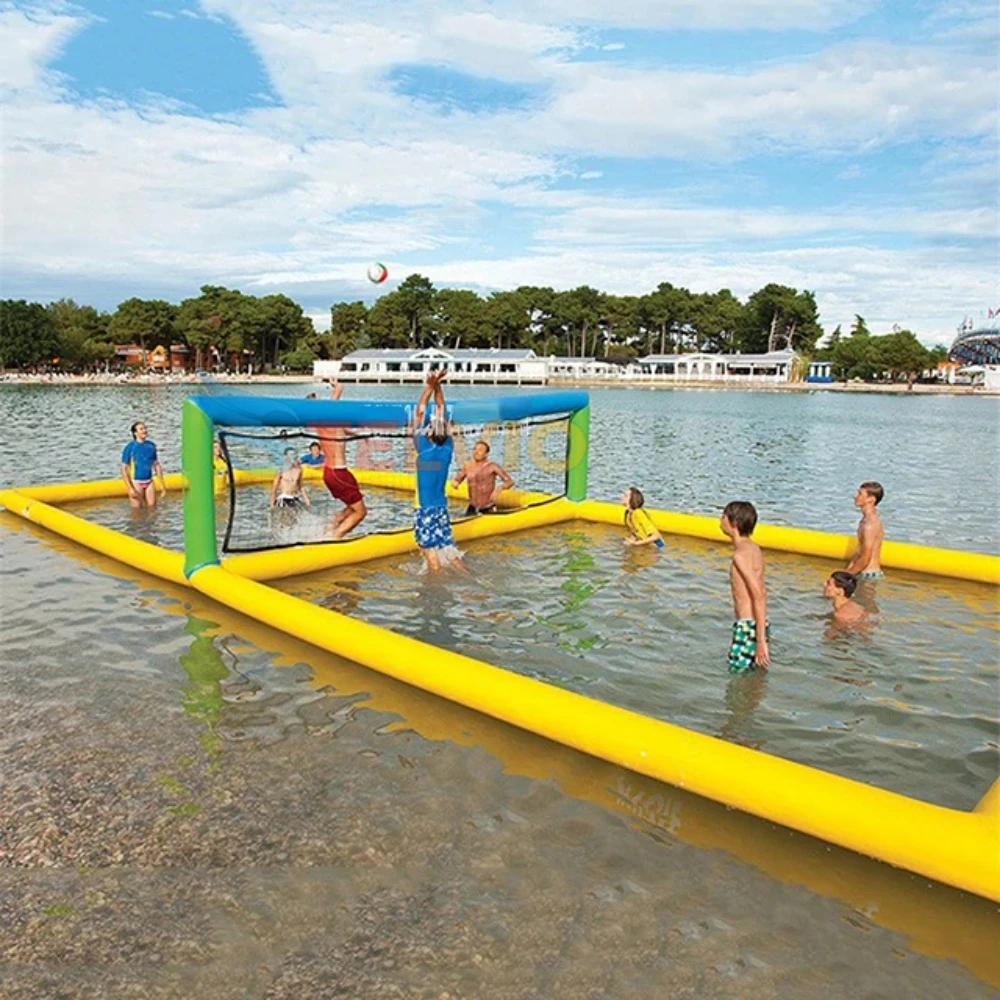 Aufblasbarer Volleyball pool für Erwachsene Volleyball platz im Freien Schwimmendes Volleyball becken Wasser volleyball feld für Sportspiele