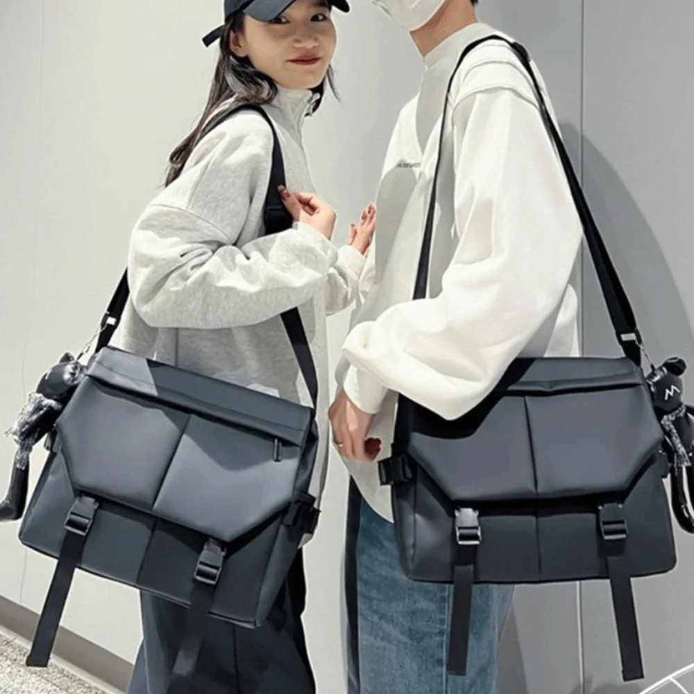 

Waterproof Crossbody Shoulder Bag Multi-pocket Casual Style Waterproof Messenger Bag Unisex Nylon College Backpack Cycling Use