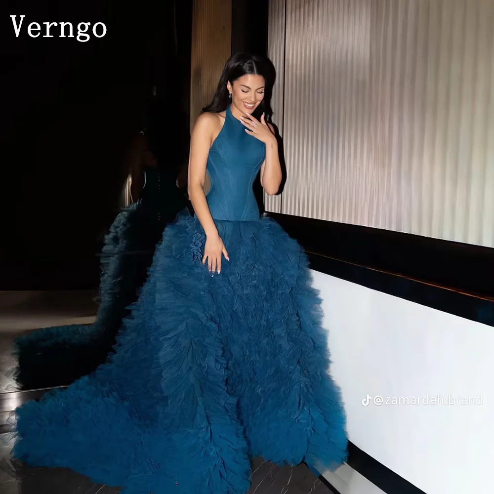 

Вечернее платье Verngo Luxuey из тюля, без бретелек, А-силуэт, плиссированное, в стиле принцессы, для выпускного вечера, элегантное, на заказ