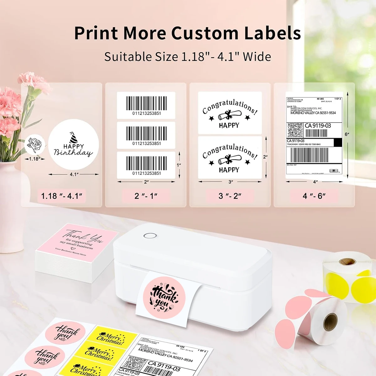 Marklife Portable Smart HD Printer 241 X4 Bluetooth Inkless 4X6inch Thermal Printer Maker For Kitchen School Office Electronics