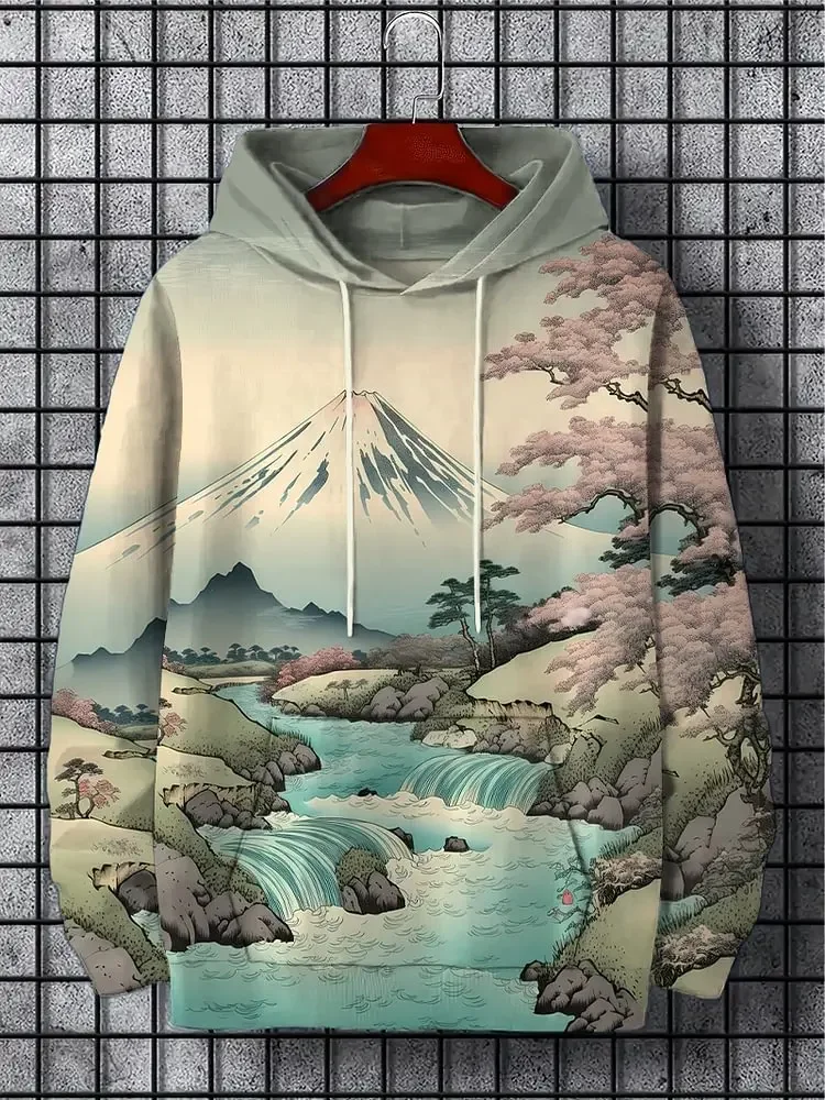 Autumn Japanese Ukiyoe 3D Print Hoodies Men Women Fashion Casual Sweatshirts Oversized Hoodie Pullovers Tracksuit Clothing