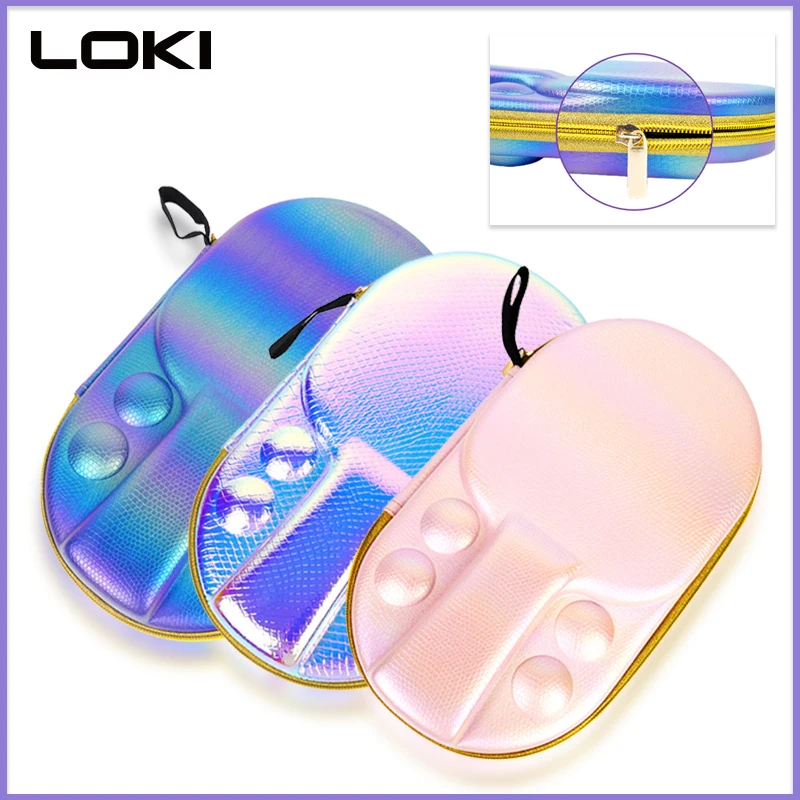 Loki Table Tennis Racket Case Leatherwear Ping Pong Box High Quality Glossy Table Tennis Rackets Bag with Zipper Storage Racket