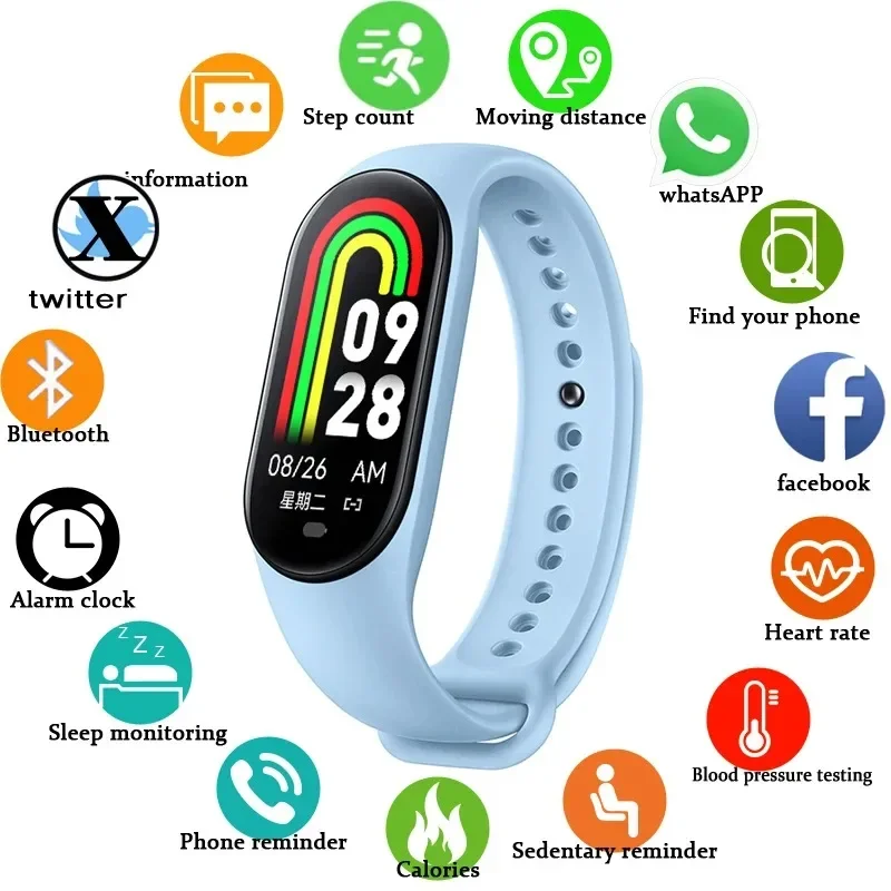 Xiaomi M6 Smartwatch معدل ضربات القلب مراقبة ضغط الدم ساعة ذكية الرجال النساء المقتفي ساعة مقاوم للماء الساعات الرياضية الفرقة
