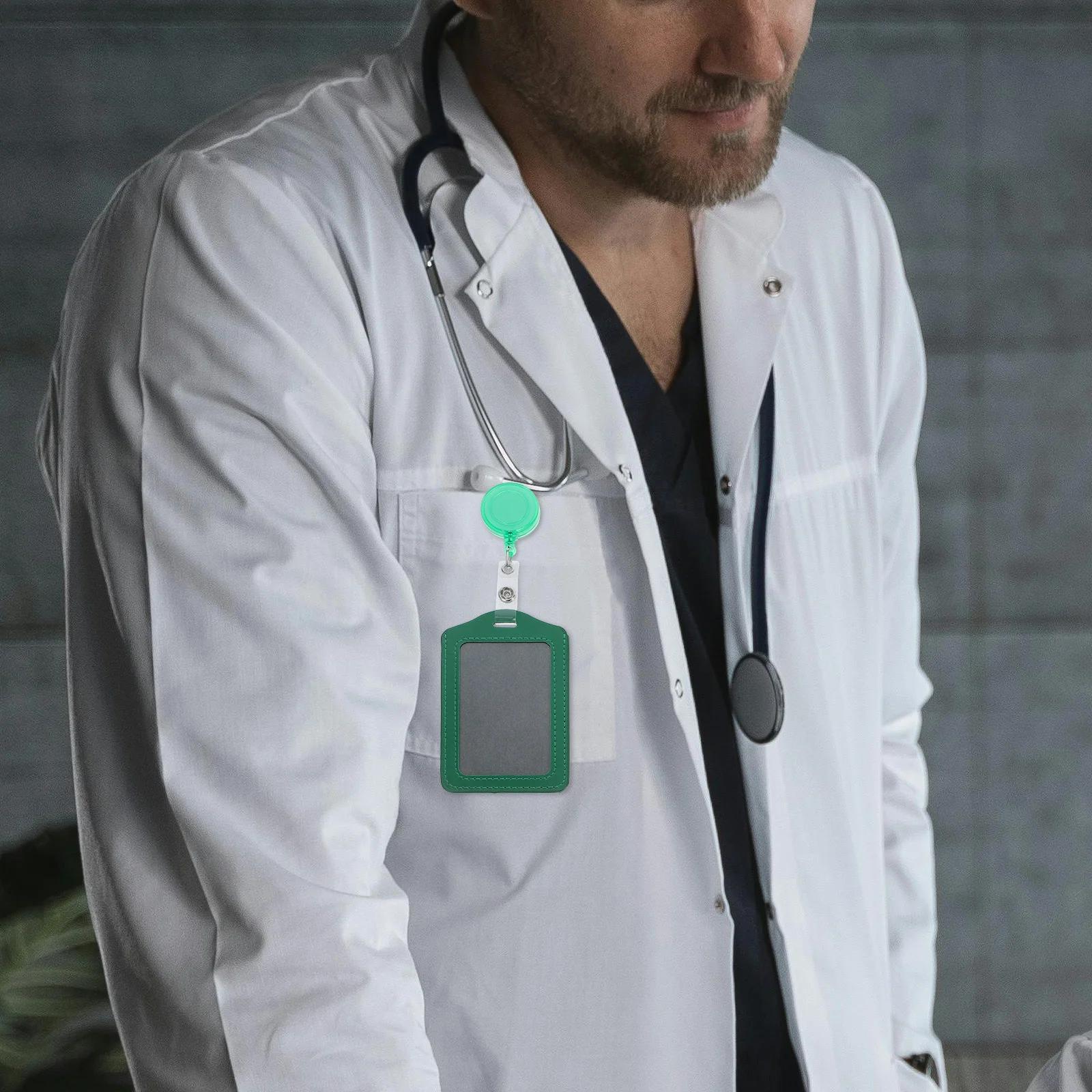 

10Pcs PU Id Badge Holder Pass Pouch Case Long Lasting Front Window Clear Cover Easy Access Mixed Color Random