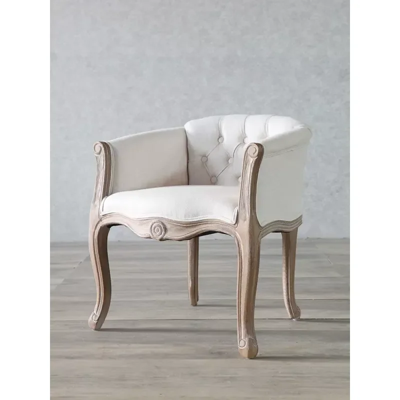 European Solid Wood Backrest Dining Chair for Cafe Club Office Reception Negotiation Wedding Studio Makeup Use