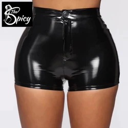 Spicy Girl's High Waist Leather Shiny Latex Short Seductive Erotic Eco-Friendly Packing