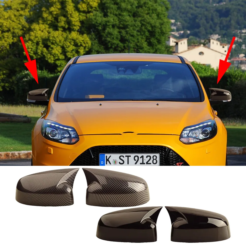 OX Horn Styling Car Mirror Cover Car Rearview Mirror Cap For Ford focus ST RS MK3 2012 2013 2014 2015 2016 2017 2018 Accessories