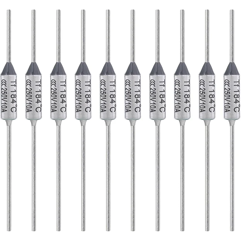 

Pack of 10 Thermal Fuses TF 184 Degrees Celsius 10A 250V AEC184E Temperature Fuse 184°C Thermal Fuses