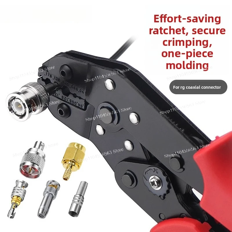 Universal Coaxial Cable Crimping Tool Set for BNC SMA & F Connectors, 6-Hex Plier for CCTV Antenna Cable Installation