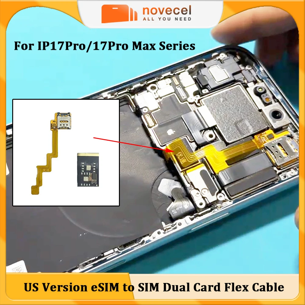 US Version For iPhone 17Pro 17 Pro Max eSIM to Dual SIM Card Flex Cable Replacement with Built-in MEP Super Snow IC Repair Tools