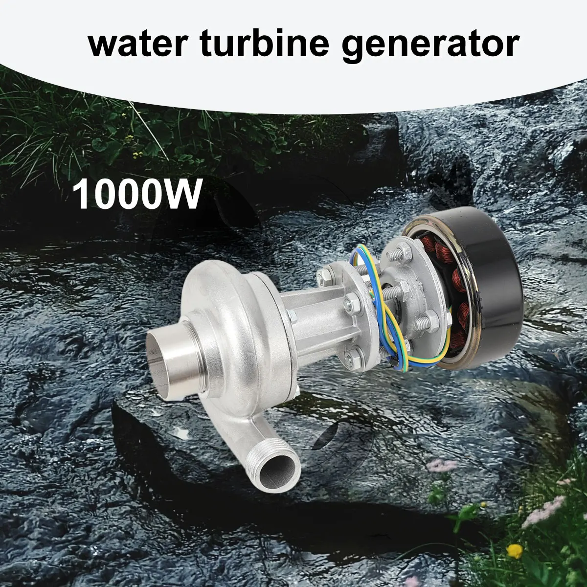 1000W Hydroelectric Snail Impact Generator Water Turbine Generator Hydro Power Station 3500 rpm Micro-Water Turbine Generator