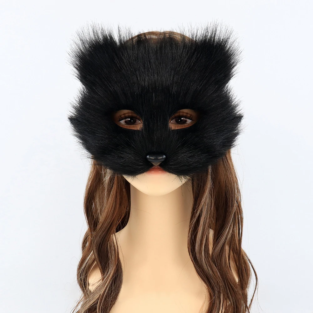 

Хэллоуин Моделирование Кошки Маска Плюшевая Полумаска Для Взрослых Искусственный Мех Хэллоуин Костюм Реквизит Животное Маскарад Аксессуары Для Вечеринки