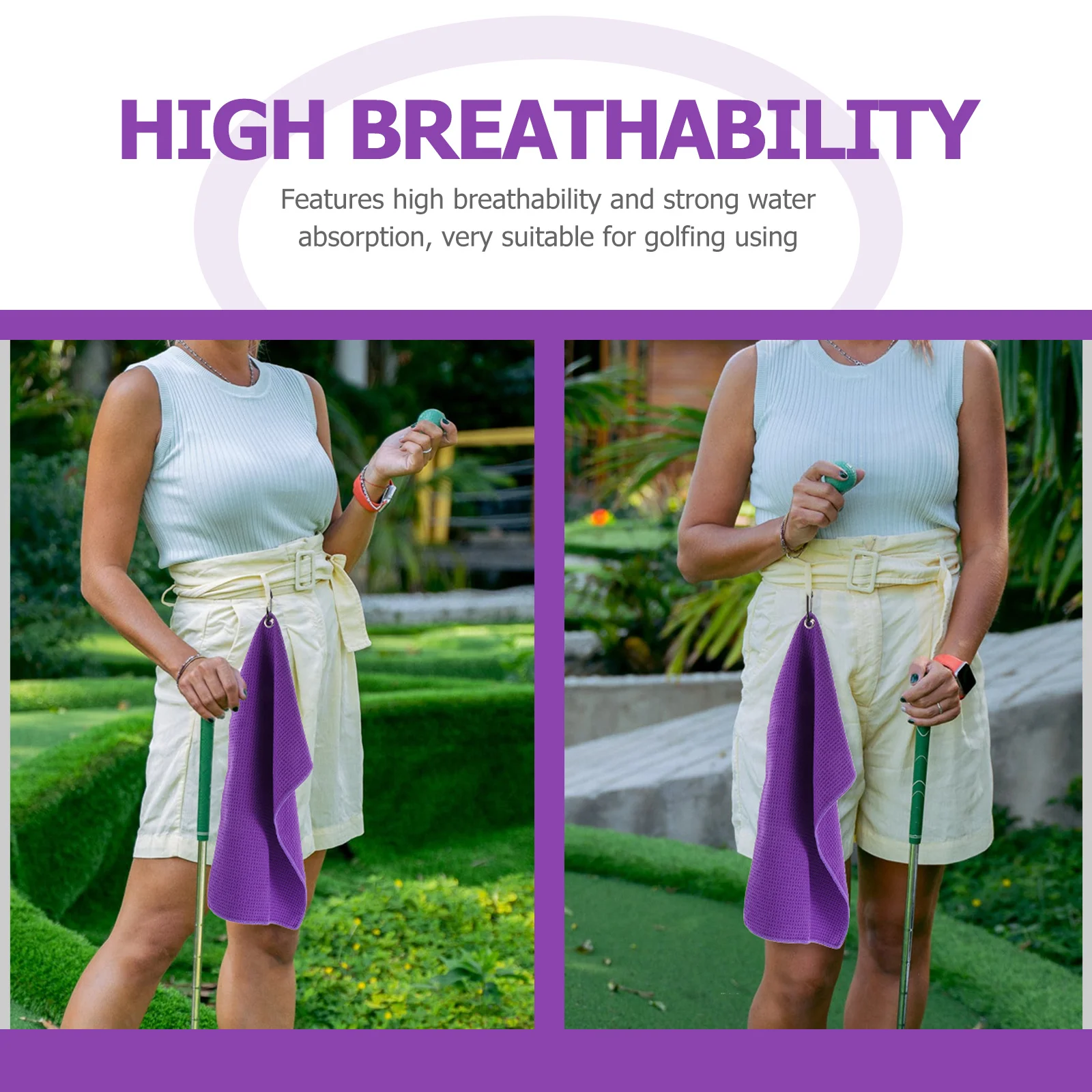 

4Pcs Golfing Towels Premium Polyester Material Extremely Absorbent Breathable Quick Dry for Golf Travel Sports Outdoor Use