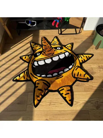 VIKAMA Anime Style Creative Sun Carpet Unique Home Accessories Festival Gifts Creative Living Room Bedroom Decoration Carpet