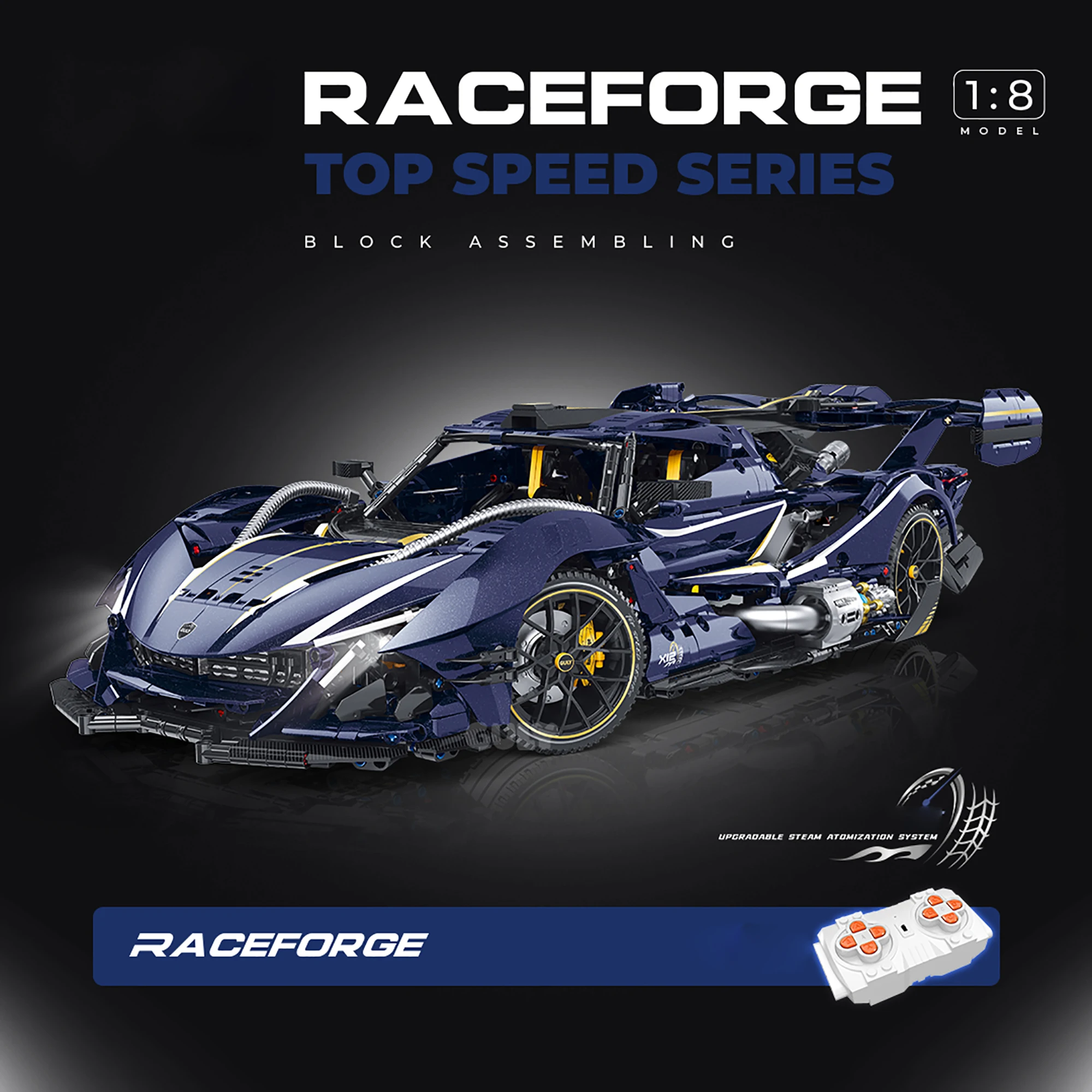 

3656pcs 1:8 Technical Supercar Building GULY Blocks 10641 RC Sports Racing Vehicle Car Model Bricks Toys For Kids Adults Gifts