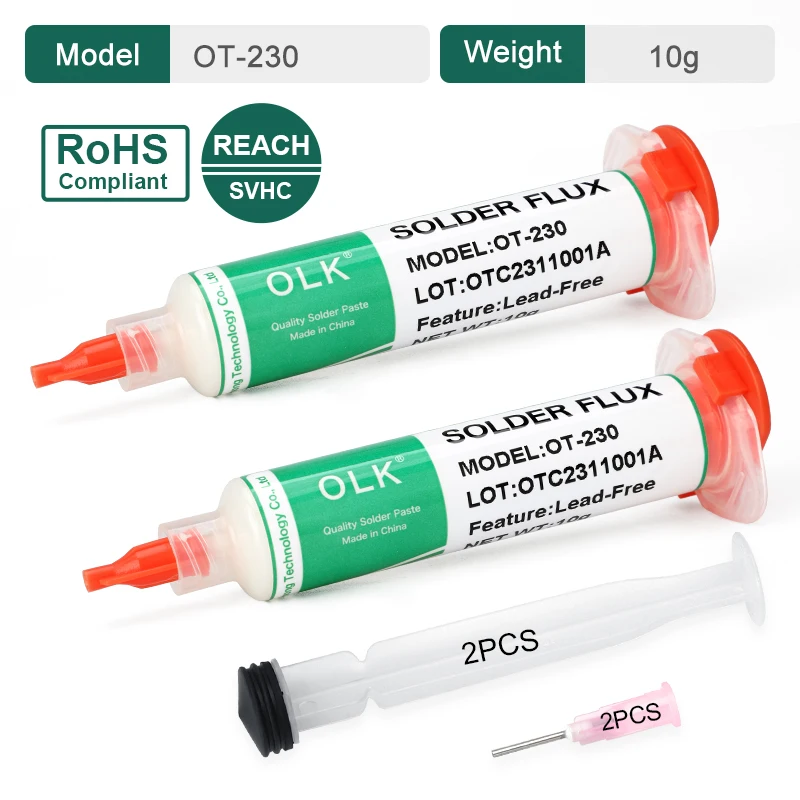 Olk SMD Flussmittel PCB Reparatur Lötflussmittel No-Clean Lotpaste Schweißen Advanced Oil Flux für Schweißfett 10cc Lötreparatur