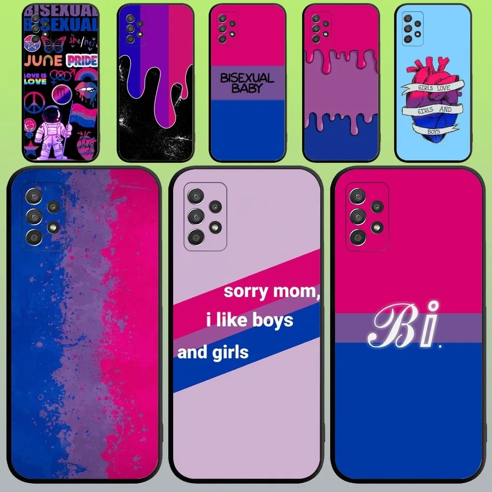

Bisexual Flag Art Phone Case For Samsung Galaxy A20,A21s,A22,A31,A32,A52,A53,A72,73,A80,A91 Soft Black Cover