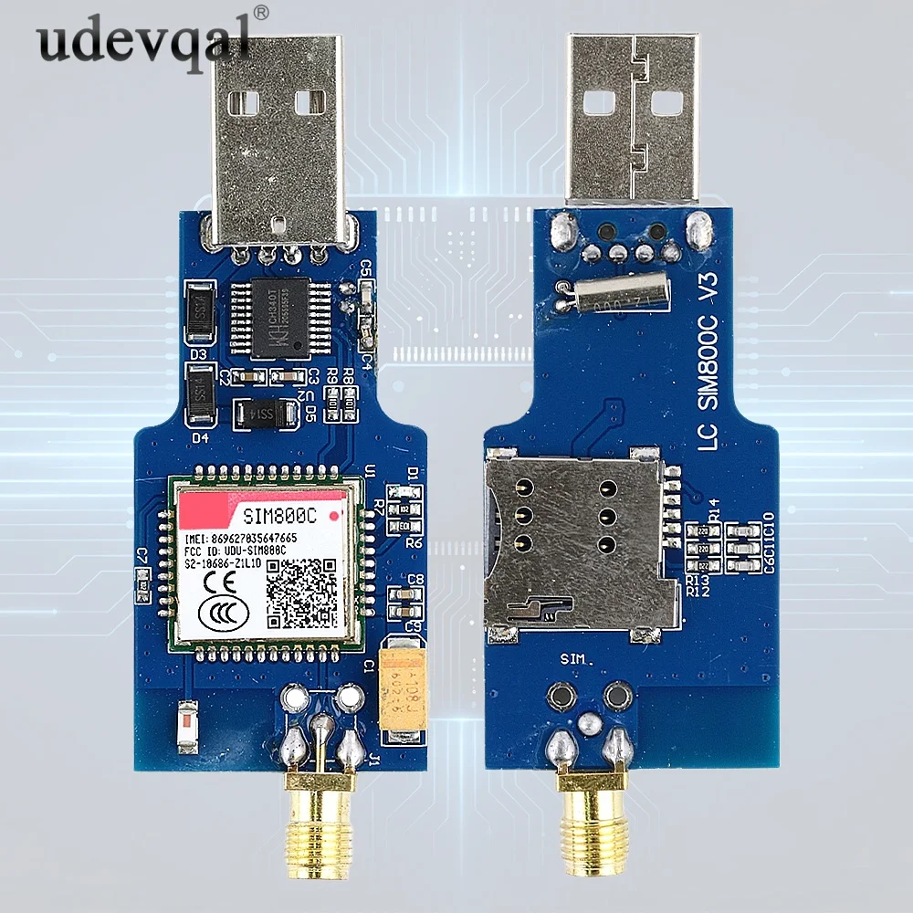 USB to GSM Serial Module GPRS SIM800C Quad Band Supporting Telephone Communication with Bluetooth SMS Sending and Receiving