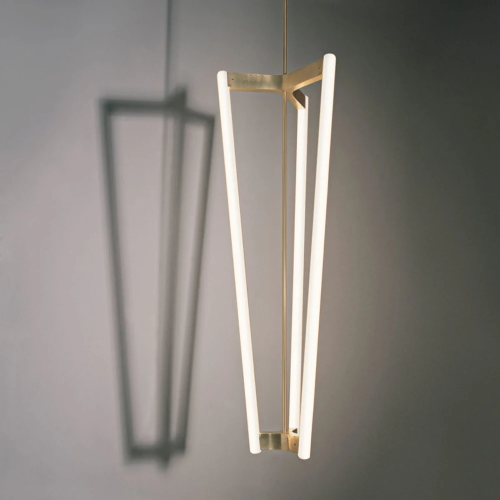 Home Geometric Black Brass LED Pendant Light Hanging Dinning